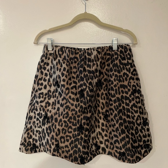 GANNI Crispy Jacquard Tessels Mini Skirt In Leopard - US 4 *NWT* never worn. - Picture 2 of 9